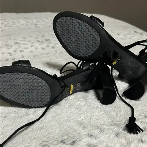 Ralph Lauren  Black Lace-Up Heels