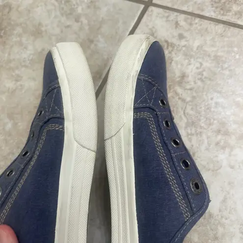 Taos Women's US 8.5 Blue Canvas Casual Slip On Mule Sneakers Comfort Shoes