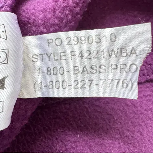 Bass Pro Shops Bass Pro Purple Full-Zip Womens Fleece Jacket Size M Outdoor Cozy Vintage Comfy