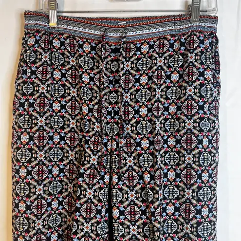 J Jill Busy Maximalist Print Pull On Boho Harem Casual Pant Size Medium Blue