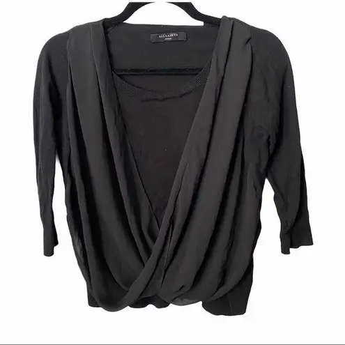 ALLSAINTS draped front crewneck sweater