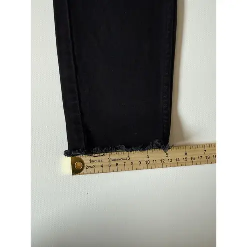 AMO Womens Black Low Rise Dark Wash Black Magic Stix Crop Leg Jeans Size 26