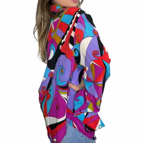 Diane Gilman Vintage Silk Psychedelic Print Top