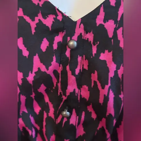 Ali & Kris Pink and Black Patterned intimate Dress Sz M. Adjustable Straps.