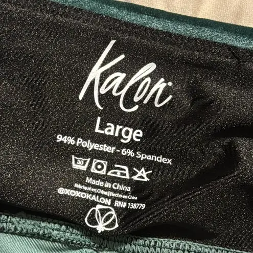 Kalon sz large high waist velvet emerald legging pull on skinny leg holiday NWT Green