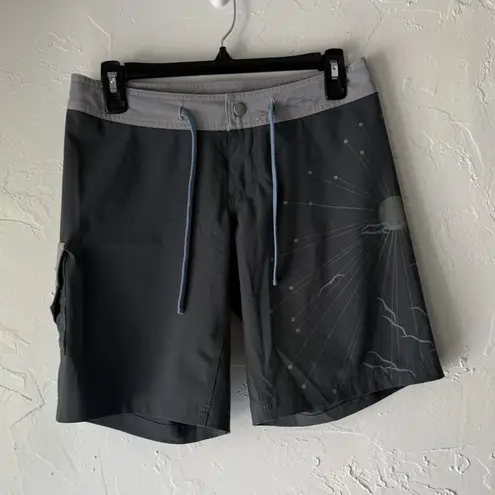 Mission Playground Board Shorts 4 Sun Graphic Swim Trunks Eco Spandex Swim Gray
