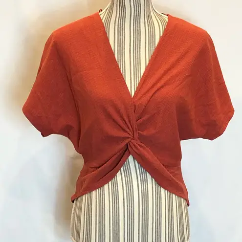 ZARA  knotted textured weave top size small