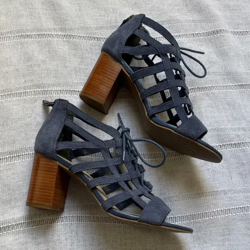 Aubrey Lynn blue suede gladiator