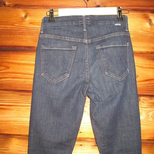 MOTHER High Waisted Looker Dagger Ankle Fray Lace Blue Size 25