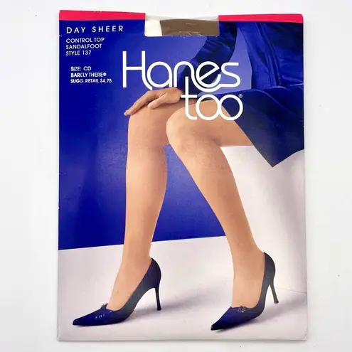 Hanes NEW Vintage  Too Day Sheers Barely There Control Top Pantyhose Size CD