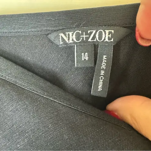 Nic+Zoe Linen Blend Asymmetrical Midi Skirt