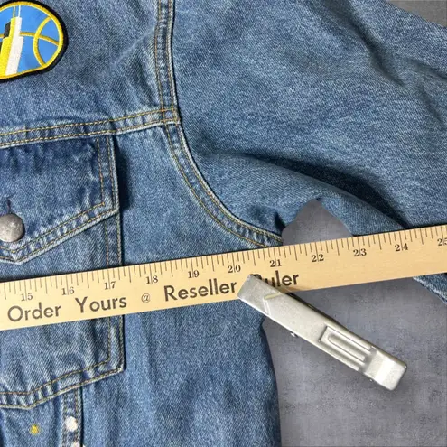 NEW FISLL Angel Reese 5 Chicago Sky Denim Jacket Medium Blue Womens Basketball