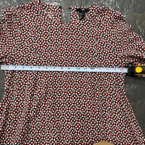 H&M Chic Geometric Long Sleeve Mini Dress Size 6