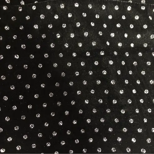 EXPRESS  Velvet Deep V-neck Metallic Polka Dots Long Sleeve Peplum Top