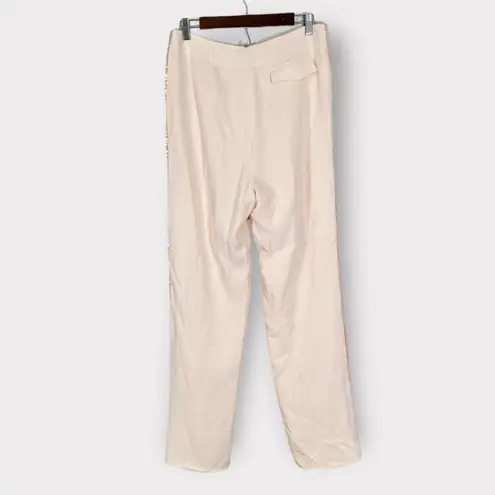 Cinq à Sept Ruthy Sequin Stripe Pants In Travertine Women's Size 8 NWOT Pink