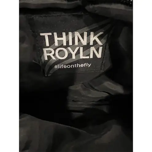 Think Royln Women's Black Leather Shoulder Bag with Detachable Strap