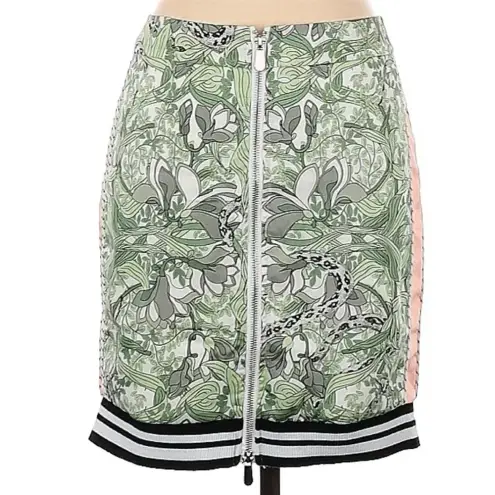 Guess  Reese Snake & Vine Print Front Zipper Stripe Hem Mini Skirt Size 2 XS