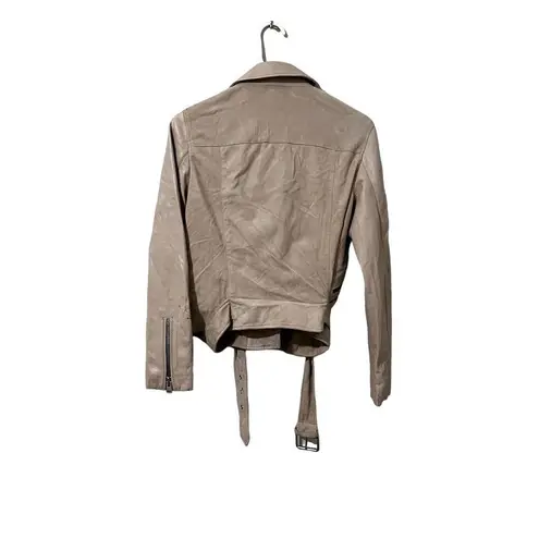 ALLSAINTS Women's Balfern Biker Sandstone Biker Jacket Size 6 Asymmetric Zip