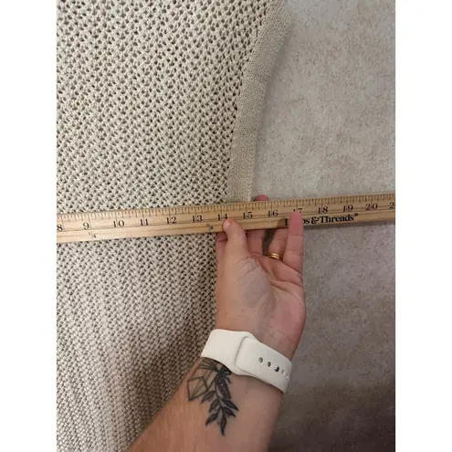 ALLSAINTS Zadie Tank Open Knit Sleeveless Sweater Top Metallic Thread Size Small Gold