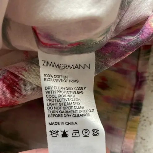 Zimmermann Wavelength Billow Sleeve Shirt in Multi