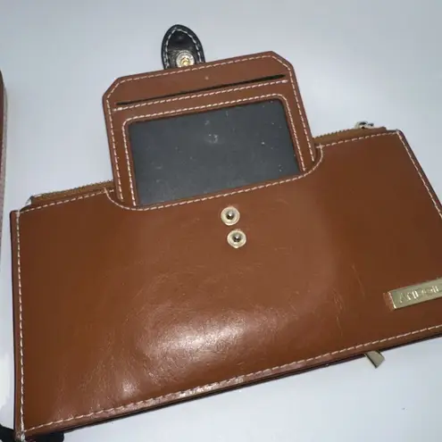 ANDOILT Genuine Leather Wallet RFID Blocking Credit Card Holder Cell Phone Handb Brown