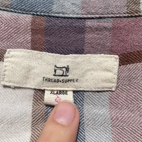 Thread and Supply  Soft Plaid Button Up | XL