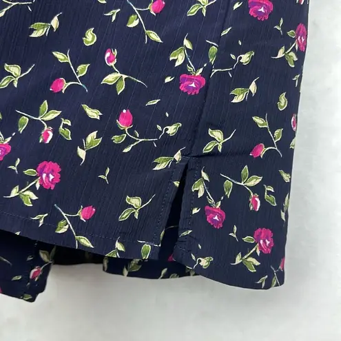 DonnKenny Button Up Shirt Women's Size M Short Sleeve Floral Blue Size M