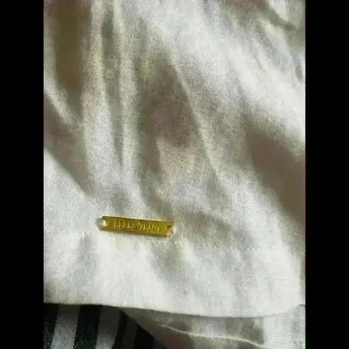 Ellen Tracy Tops Women L Linen White Lace Up Classic top