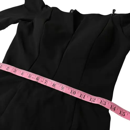 Betsy & Adam Black Off Shoulder Gown Formal Evening 6 S M