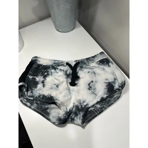 Vintage Havana Tie Dye Sweat Shorts Womens Size S Black White Pink Dolphin Hem