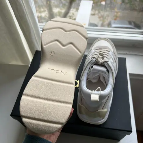 Maje  Off white mesh and Leather Trainers sneakers size 41 - Image 4