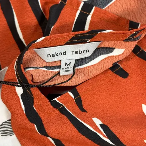 Naked Zebra  Tiger Stripe Cami Top Women's Medium Orange/Black Spaghetti Strap