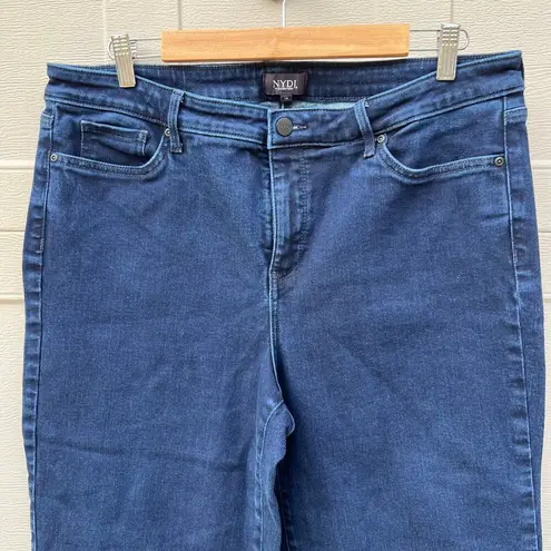 NYDJ Dark Wash Blue Wide Leg Ankle Jeans Lift Tuck Size 16 EUC