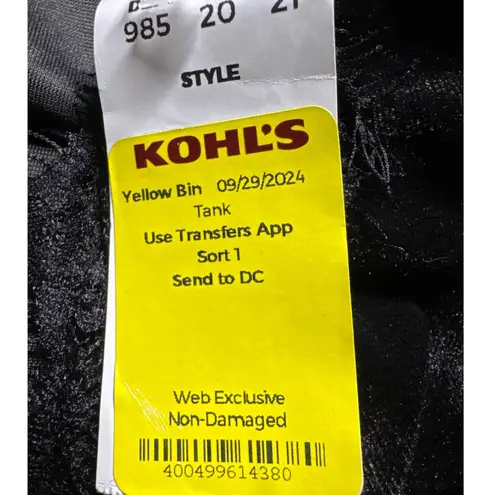 Allegra K Velvet Cami Top Lace Trim Sleeveless Tank Top Black XL