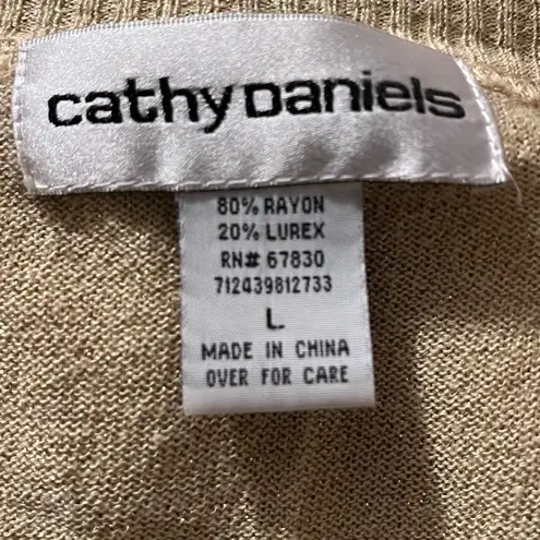 Cathy Daniels  size large sparkly tan one piece pullover sweater