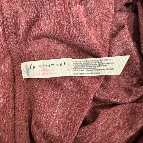 FP Movement Heathered Wine Ribbed Pink Colorblock Evolution Leggings Sz Medium