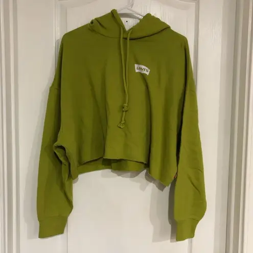Brand New Levi’s Spilt Pea Prism Crop Pullover Hoodie For Women Size Medium Green