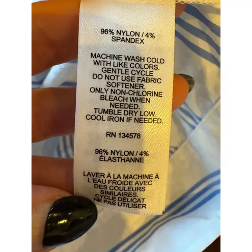 Vineyard Vines  Performance Tunic Dress Women Small White Blue Stripe Preppy