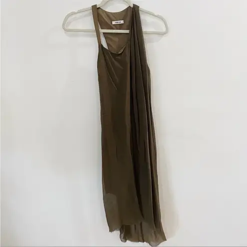 Helmut Lang leather and silk dress Y2K