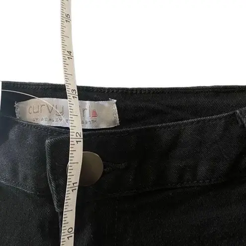 Ashley Stewart  NEW curvy girl plus size 22 black distressed shorts