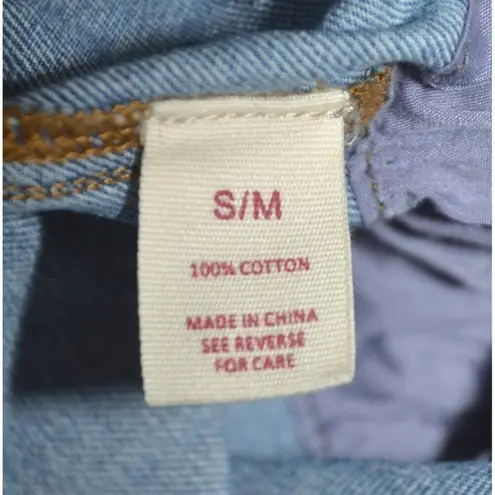 Wishlist Oversized Blue Denim Snap Button Front Jean Jacket Size S/M Belted