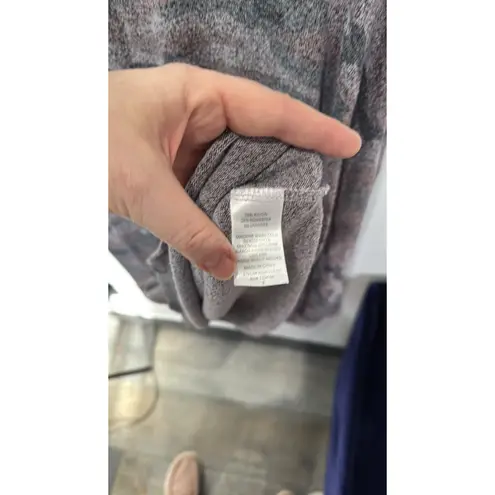 Market & Spruce Gray Purple Camo Dolman Sweater Women's Size Large