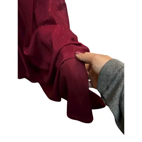 Ever Pretty Metallic Fabric V-Neck A-Line Wedding Guest Dress Ruffled Hem Large - Image 7