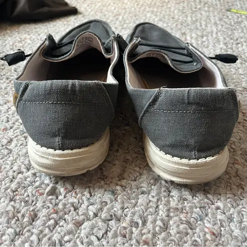 Hey Dude  Womens Size 9 Lace Up Wendy Chambray Off Black Loafer Shoes - Image 2