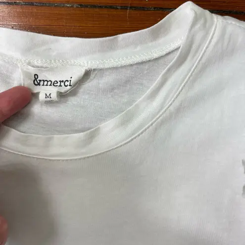 &merci &merci 100% Cotton White Eyelet Flutter Sleeve Midi Dress ~ Size Medium 💚🍄