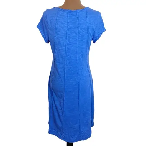 Soft Surroundings Marchesa periwinkle blue space dye pleated raw edge dress sz S - Image 3