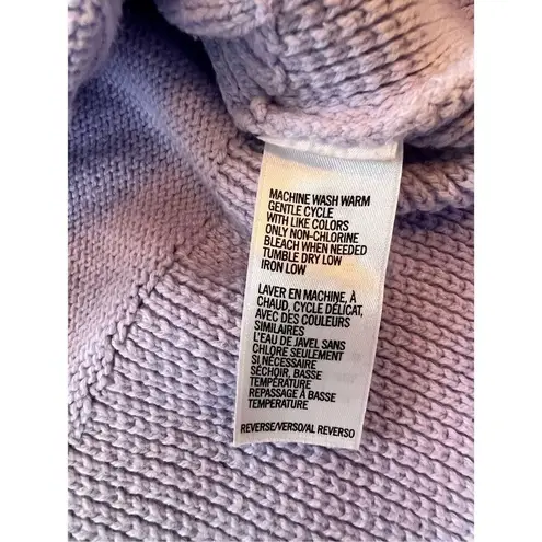 IZOD Lavender High Neck Cable Knit 1/4 Zip Sweater Medium