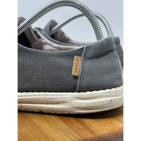 Hey Dude Wendy Chambray Off Black Slip On Loafer Shoes Size 9 Womens