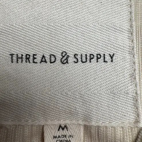 Thread & Supply Colorblock Corduroy Button Up Shirt Jacket Women's Medium Blue