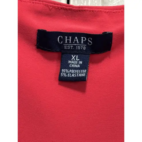 CHAPS  Pink Fit & Flare Sleeveless‎ Midi Dress Size XL Scoop Twisted Waist Flowy - Image 3
